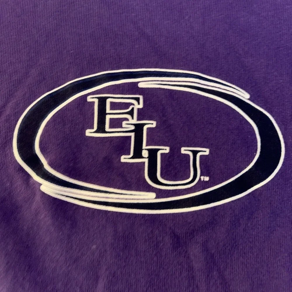 VTG 90s Champion Eastern Illinois University EIU Tee Large Purple‎ Black White - Picture 2 of 9